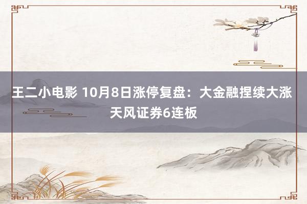 王二小电影 10月8日涨停复盘:大金融捏续大涨 天风证券6连板