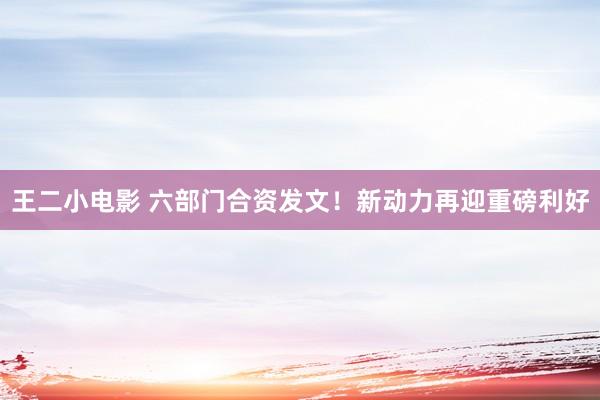 王二小电影 六部门合资发文！新动力再迎重磅利好