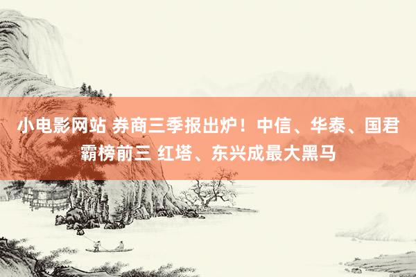 小电影网站 券商三季报出炉！中信、华泰、国君霸榜前三 红塔、东兴成最大黑马