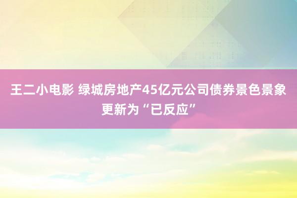 王二小电影 绿城房地产45亿元公司债券景色景象更新为“已反应”
